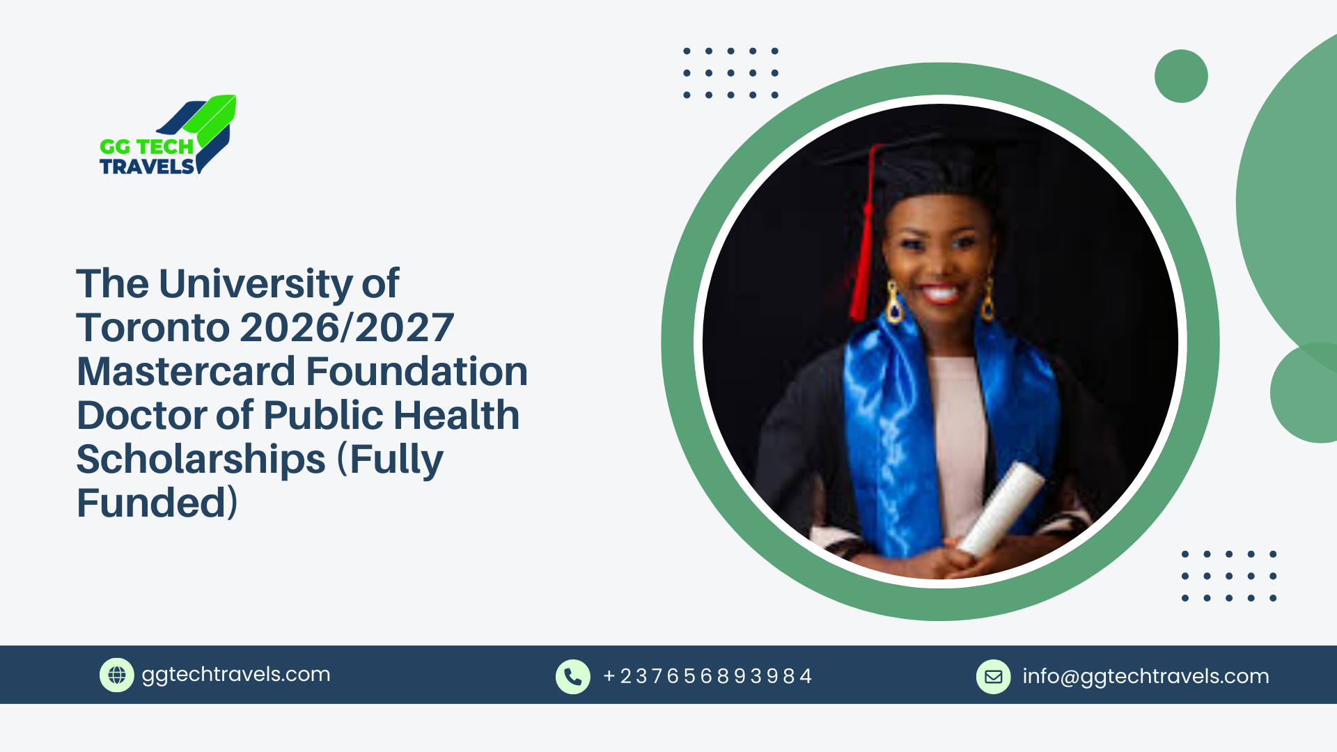 The University of Toronto 2026/2027 Mastercard Foundation Doctor of Public Health Scholarships (Fully Funded)