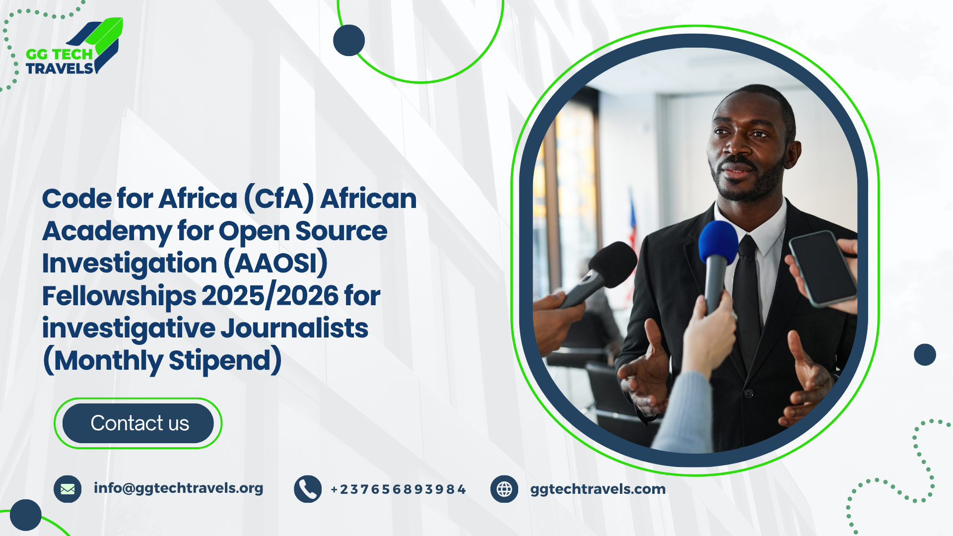 Code for Africa (CfA) African Academy for Open Source Investigation (AAOSI) Fellowships 2025/2026 for investigative Journalists (Monthly Stipend)